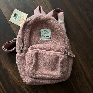 Ivory Ella Sherpa mini backpack NWT pink